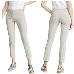 New Theory Skinny Ankle Beige Black Plaid Pants 4